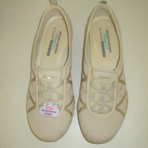 Skechers Relaxed Fit Memory Foam Womens Natural Textile Fashion Sneaker NWT- 11M - Picture 4 of 9